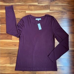 Ann Taylor Loft Women’s Long Sleeved Lightly Ribbed Shirt NWT XL